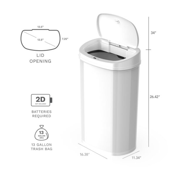 13.2 Gal /50 L Motion Sensor Kitchen Garbage Can, - Image 6