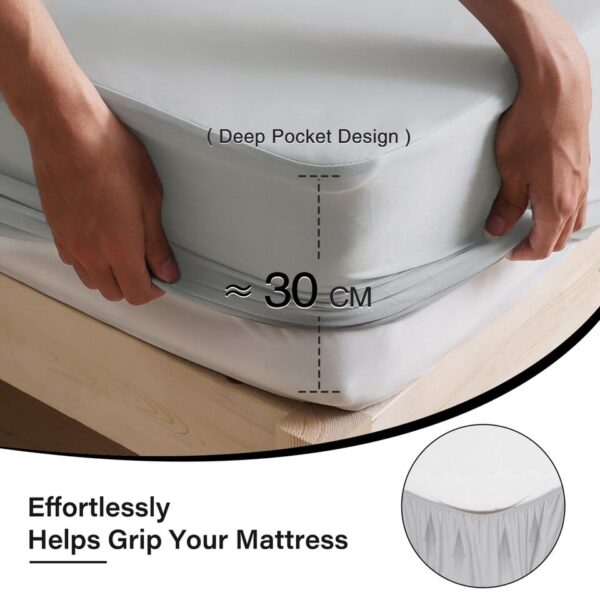 Waterproof Bed Cover Smooth Microfiber Mattress Protector Waterproof Fitted Sheet - Image 4