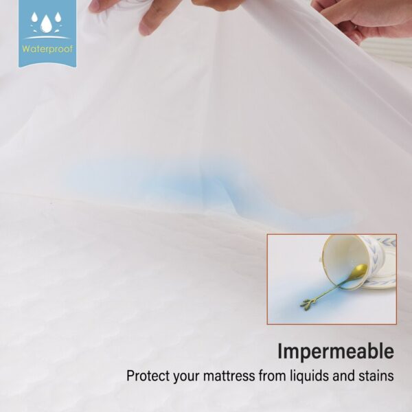 Waterproof Bed Cover Smooth Microfiber Mattress Protector Waterproof Fitted Sheet - Image 3