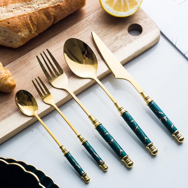 Stainless Steel & Ceramic Tableware Set