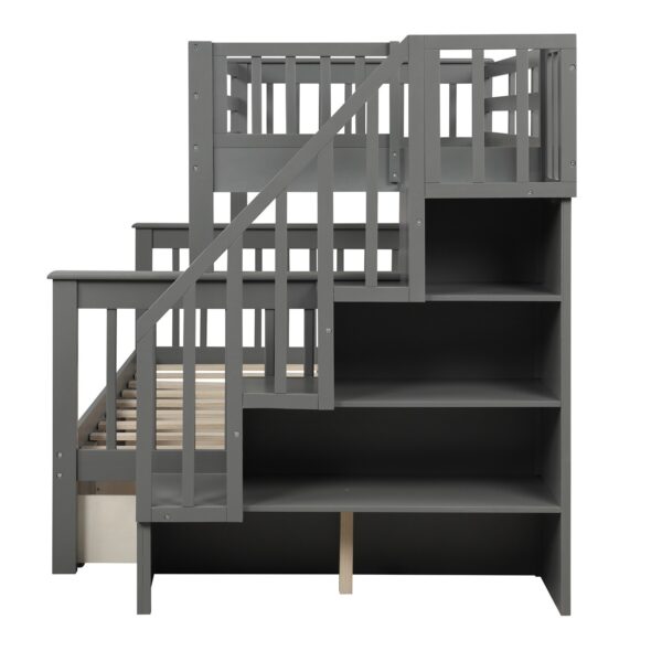 Twin-Over-Full Bunk Bed With Drawer Storage - Image 6