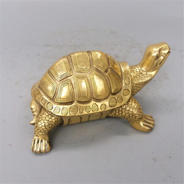 ERMAKOVA Brass Feng Shui Turtle Tortoise Statue Lucky Animal Sculpture - Image 6