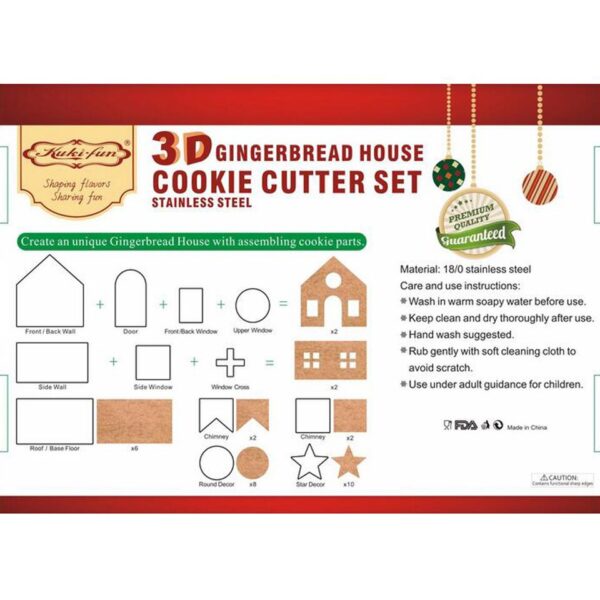 10pcs Gingerbread House Cookie Cutter Biscuit Pastry Cake Mold for Christmas - Image 2