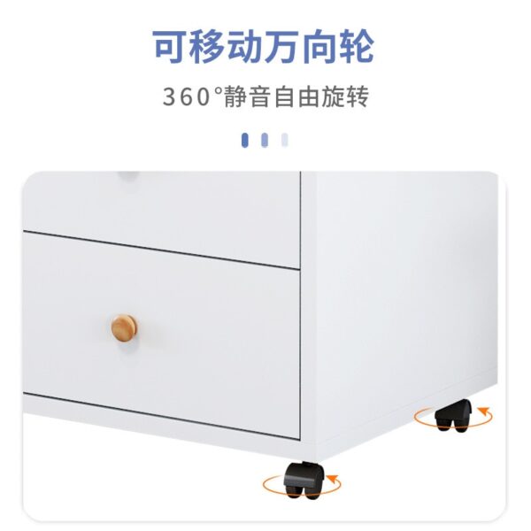 Wooden office file cabinet mobile floor low  storage data  activity  lock drawer - Image 9