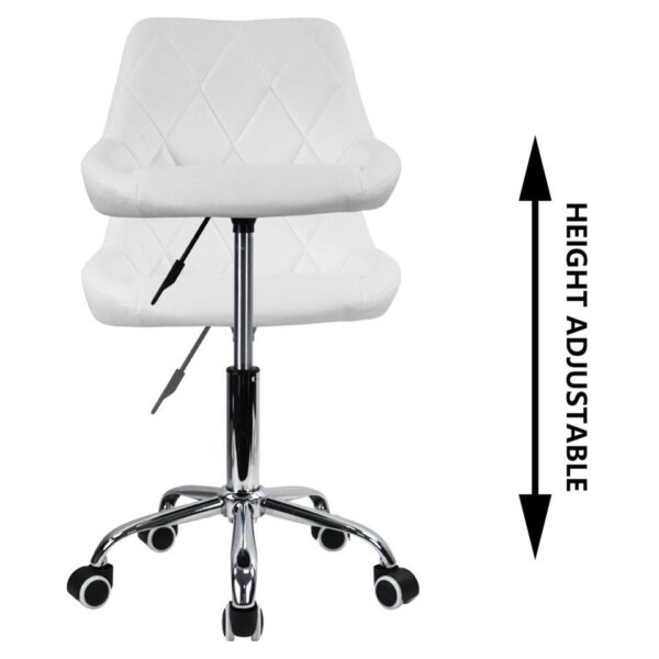 KKTONER Mid-Back Swivel Height Adjustable Computer Home Office Ergonomic Chair  (White) - Image 6