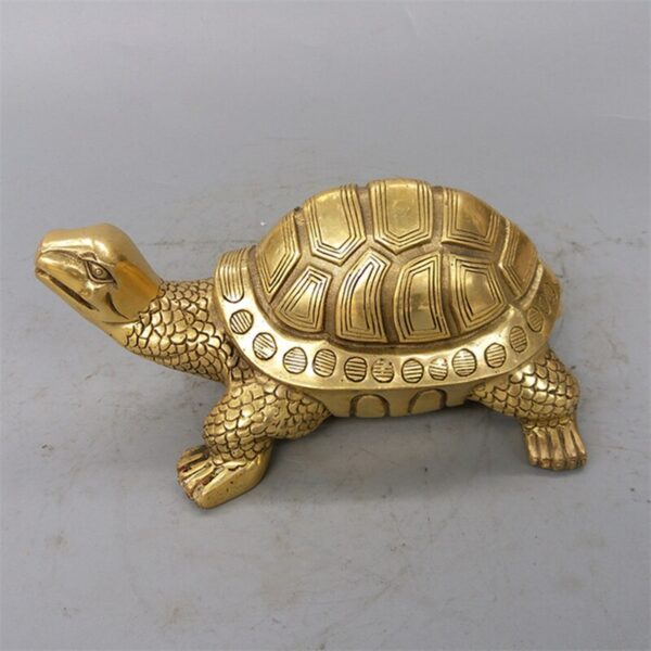 ERMAKOVA Brass Feng Shui Turtle Tortoise Statue Lucky Animal Sculpture - Image 5