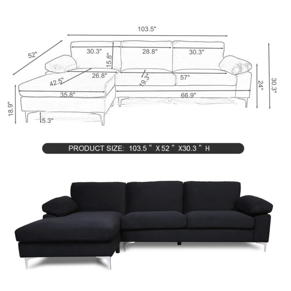 Modern Fabric Sofa - Image 4