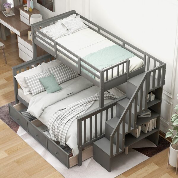 Twin-Over-Full Bunk Bed With Drawer Storage - Image 2