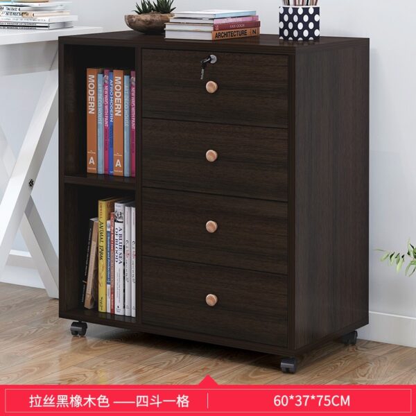 Wooden office file cabinet mobile floor low  storage data  activity  lock drawer - Image 12