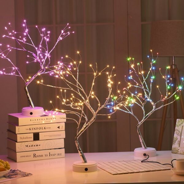 LED Night Light Mini Tree Copper Wire Garland Lamp For  Home Bedroom Decor Fairy Light Holiday lighting - Image 4