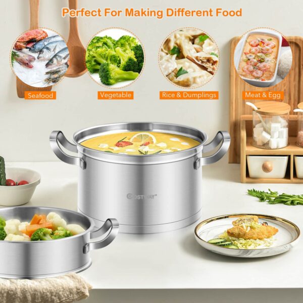 Costway 3 Tier Stainless Steel Steamer Pot - Image 4