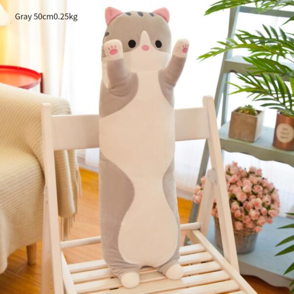 Lovely Plush Cat Doll Cute Cartoon Soft Stuffed Kitten Pillow Long Throw Sleeping Pillow Doll Toy Gift For Kids Girlfriend - Image 3