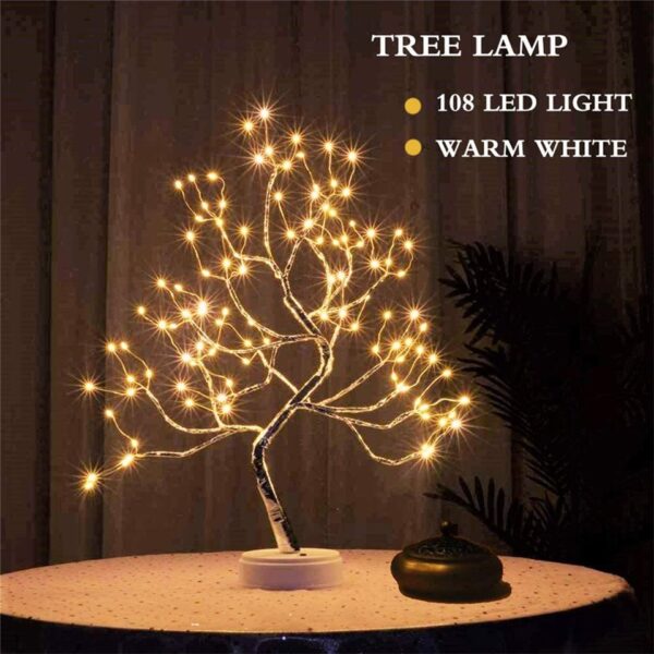 LED Night Light Mini Tree Copper Wire Garland Lamp For  Home Bedroom Decor Fairy Light Holiday lighting - Image 3