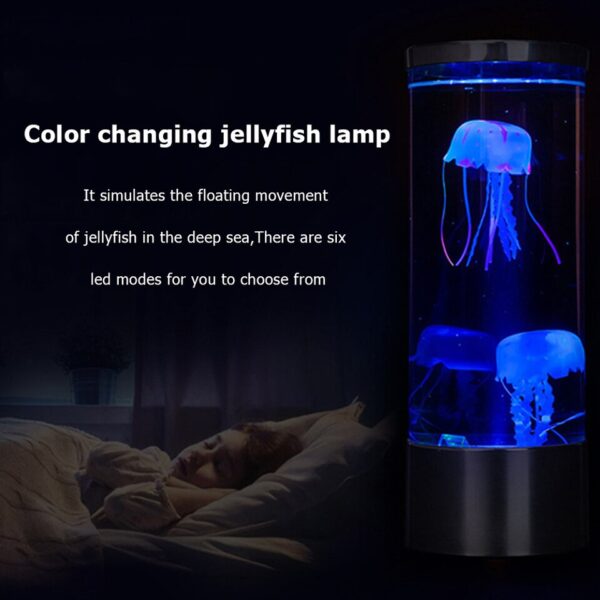 Jellyfish Water Tank Aquarium LED Lamp Color Changing Bedside Lava Night Light for Home Bedroom - Image 8