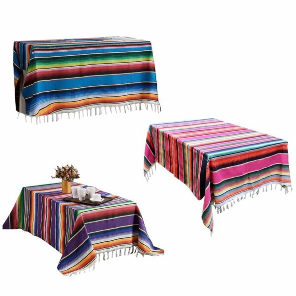 Ethnic Style Table Cloth Beach Blanket Cotton Mexican Indian Handmade Rainbow Blanket Home Tapestry Beach Picnic Mat