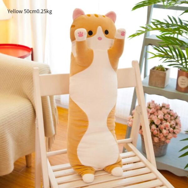 Lovely Plush Cat Doll Cute Cartoon Soft Stuffed Kitten Pillow Long Throw Sleeping Pillow Doll Toy Gift For Kids Girlfriend - Image 10