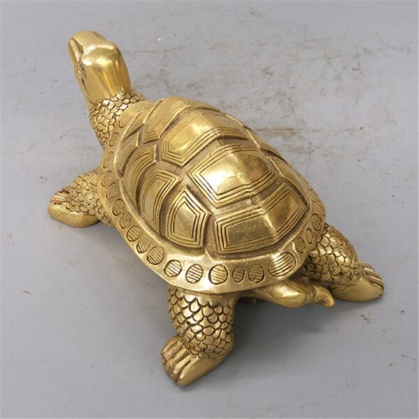 ERMAKOVA Brass Feng Shui Turtle Tortoise Statue Lucky Animal Sculpture - Image 4