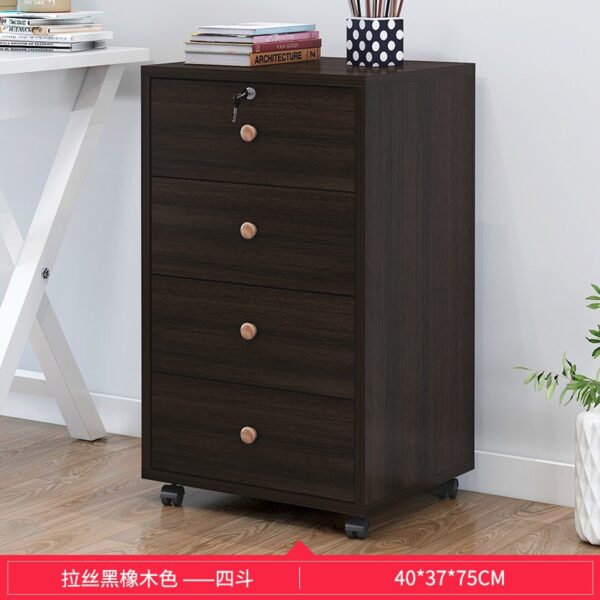 Wooden office file cabinet mobile floor low  storage data  activity  lock drawer - Image 22