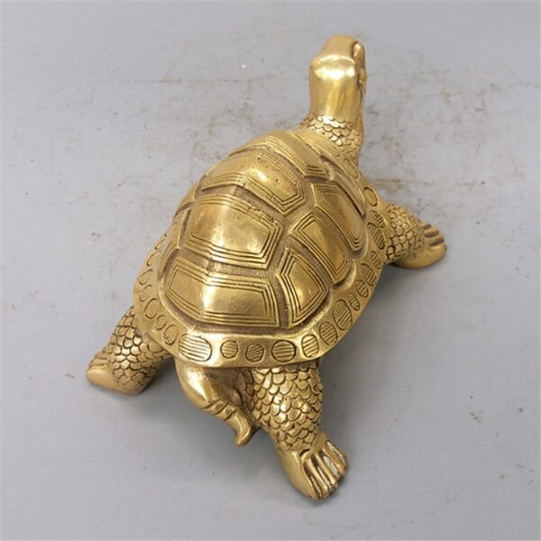 ERMAKOVA Brass Feng Shui Turtle Tortoise Statue Lucky Animal Sculpture - Image 2