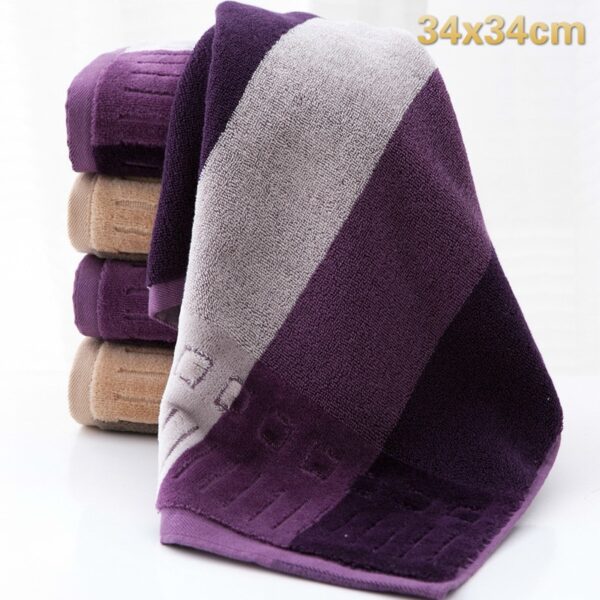 Square 34cm Cotton Dark Striped Hand Towel Not Lint Quality Handkerchief Cleaning Towel