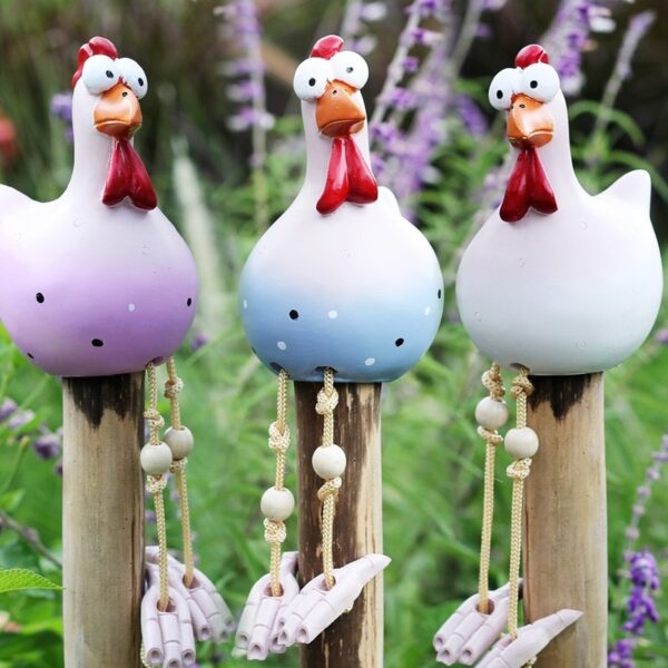 Creative Yard Art Decor Chicken Garden Lawn Plug Funny Hen Rooster Ornaments