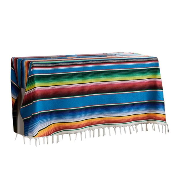 Ethnic Style Table Cloth Beach Blanket Cotton Mexican Indian Handmade Rainbow Blanket Home Tapestry Beach Picnic Mat - Image 5