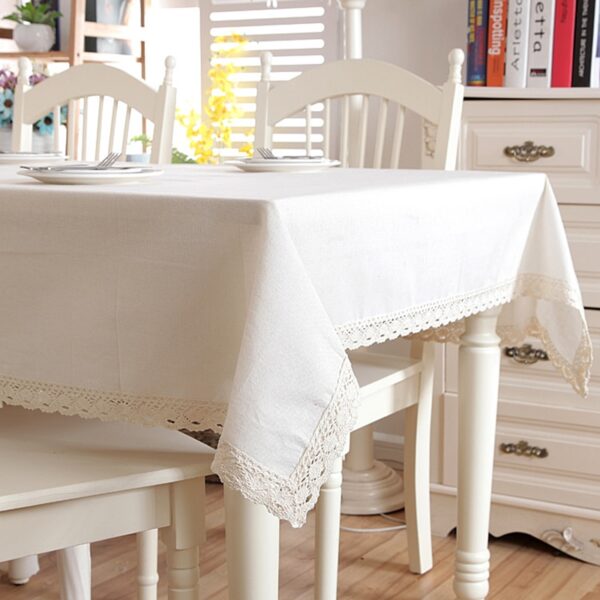 White Linen Tablecloth