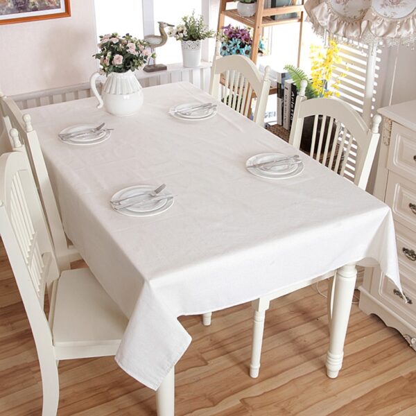 White Linen Tablecloth - Image 4