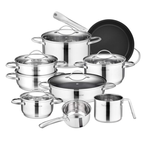 Stainless Steel 14-Piece Cookware Set