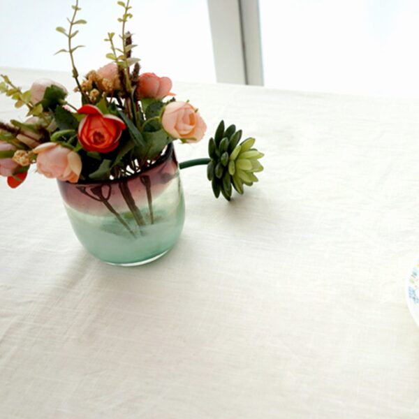 Solid Color Linen Tablecloth - Image 2