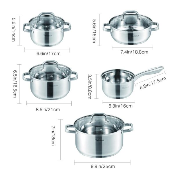 9-Piece Stainless Steel Cookware Set - Image 2