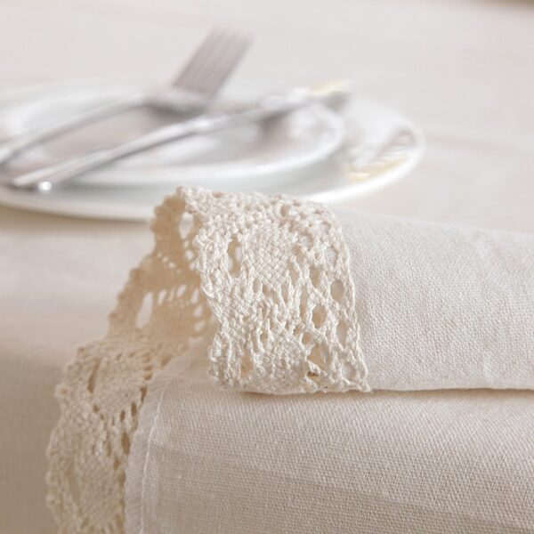 White Linen Tablecloth - Image 3