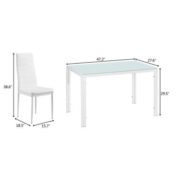 Tempered Glass & Iron Dinner Table - Image 6