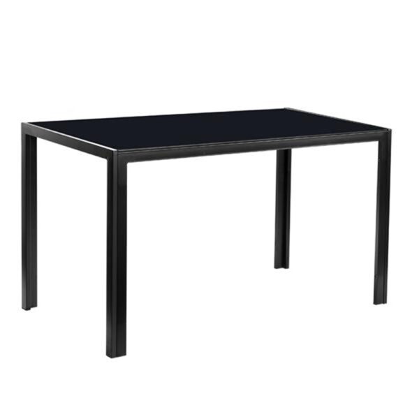 Black Tempered Glass Dinner Table