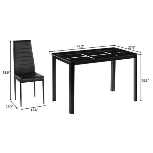 Rectangle Tempered Glass Dining Table - Image 2