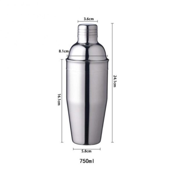 Stainless Steel Cocktail Shaker Set Mixer Strainer Ice Tongs Mixing Spoon  Jigger Pourer Muddler Corkscrew - Image 3