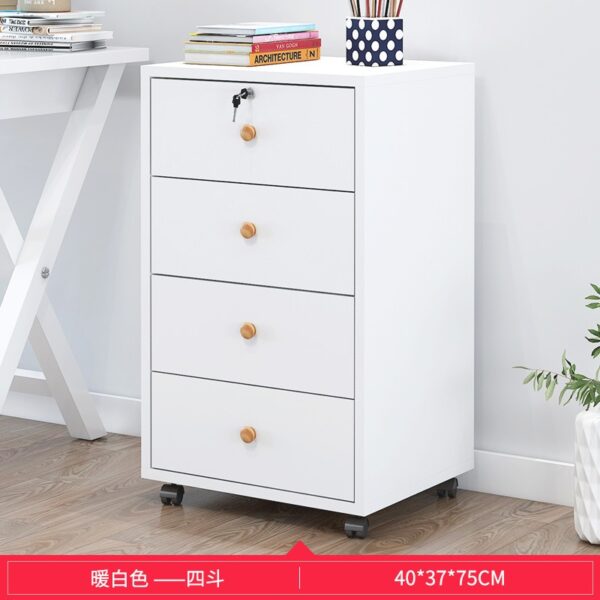 Wooden office file cabinet mobile floor low  storage data  activity  lock drawer - Image 19