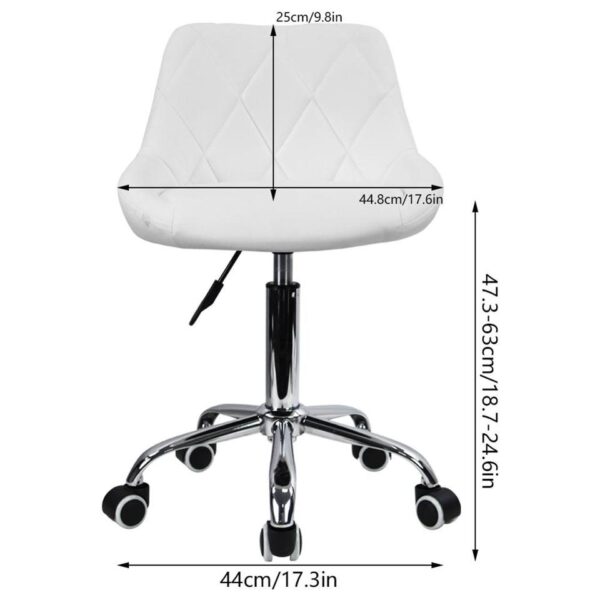 KKTONER Mid-Back Swivel Height Adjustable Computer Home Office Ergonomic Chair  (White) - Image 3