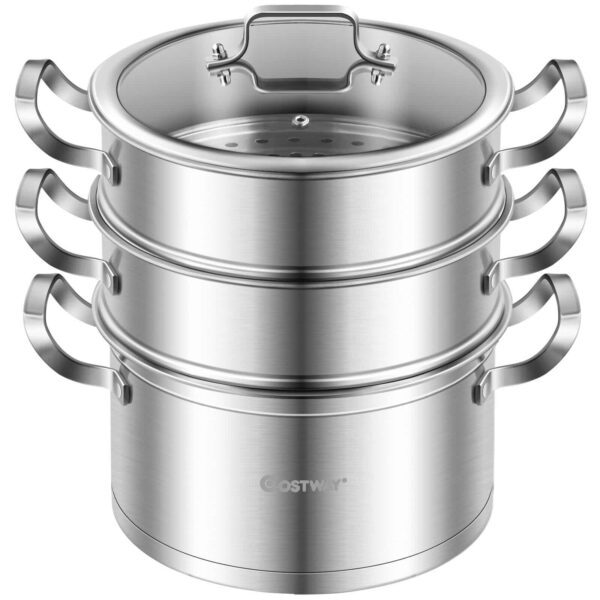 Costway 3 Tier Stainless Steel Steamer Pot