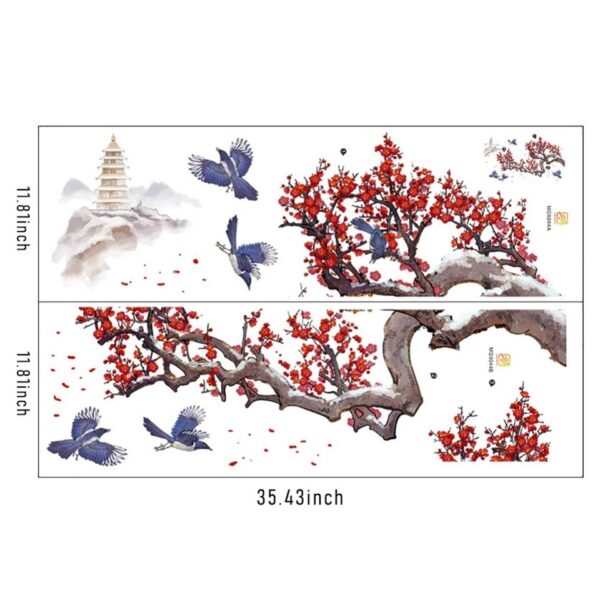 Bamboo Leaves Birds Wall Sticker Decals - Image 3