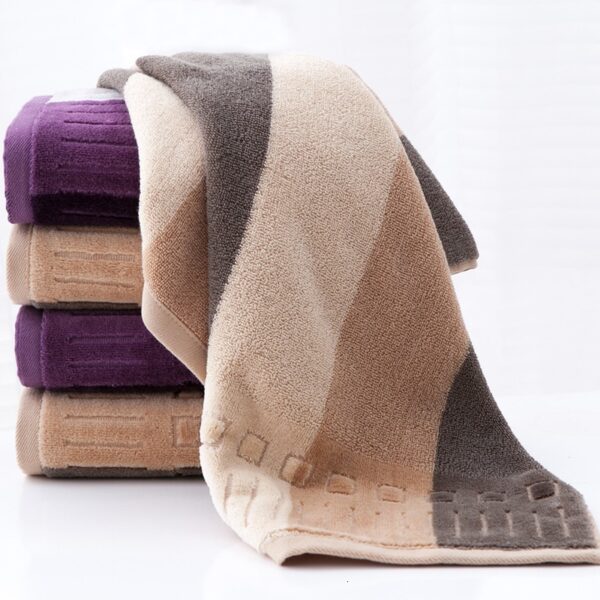 Square 34cm Cotton Dark Striped Hand Towel Not Lint Quality Handkerchief Cleaning Towel - Image 3