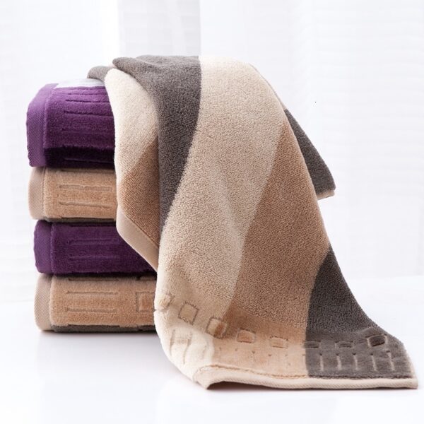 Square 34cm Cotton Dark Striped Hand Towel Not Lint Quality Handkerchief Cleaning Towel - Image 2