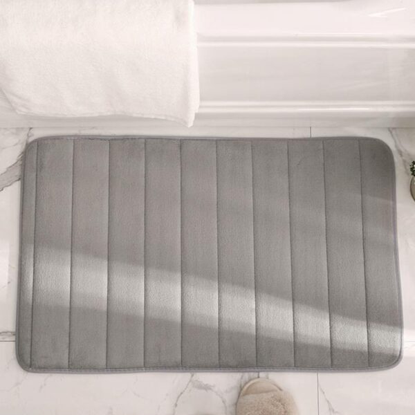 Home Bath Mat Coral Fleece Bathroom Floor Carpet Absorbent Non-slip Memory Foam - Image 7