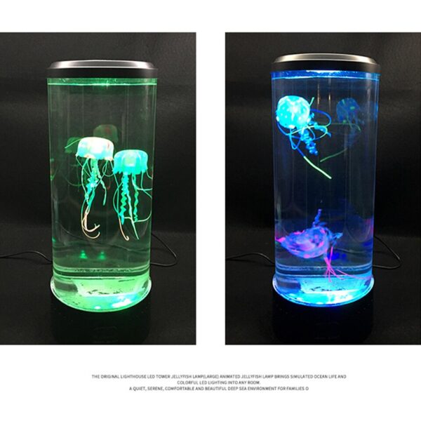 Jellyfish Water Tank Aquarium LED Lamp Color Changing Bedside Lava Night Light for Home Bedroom - Image 4