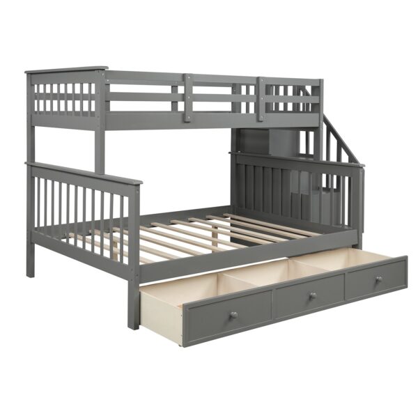 Twin-Over-Full Bunk Bed With Drawer Storage - Image 4