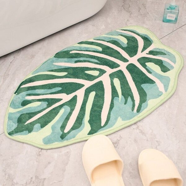 Floor Mat Leaf Shape Kitchen Carpet Entrance Doormat Bedroom Living Room Non-Slip Mats Bathroom