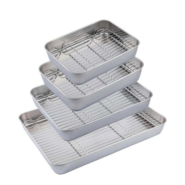 Stainless Steel Baking Tray with Removable Cooling Rack