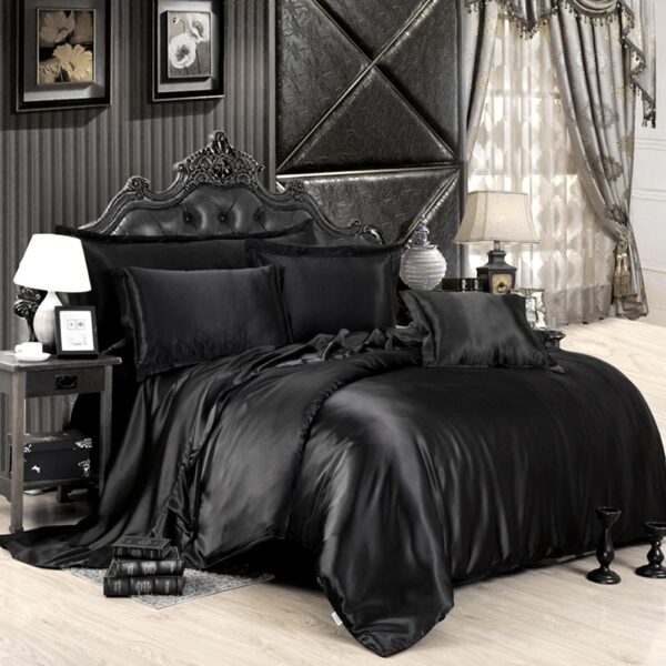 Luxury Black Satin Bedding