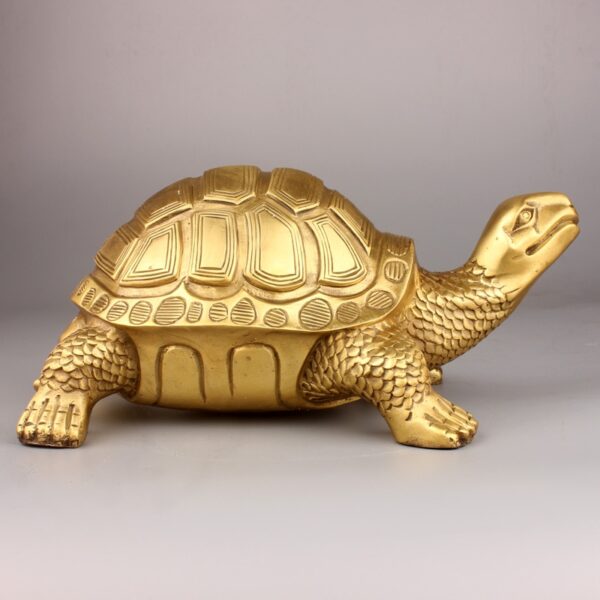 ERMAKOVA Brass Feng Shui Turtle Tortoise Statue Lucky Animal Sculpture