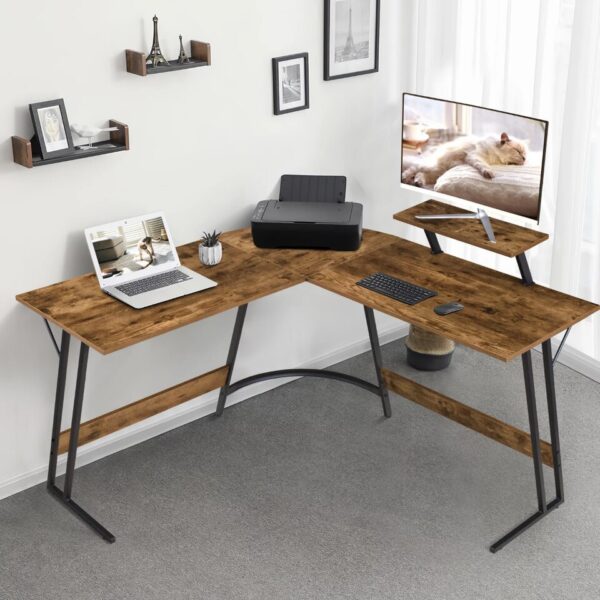 Home Office Writing Desk Modern L-Shape Computer Desk, - Image 3